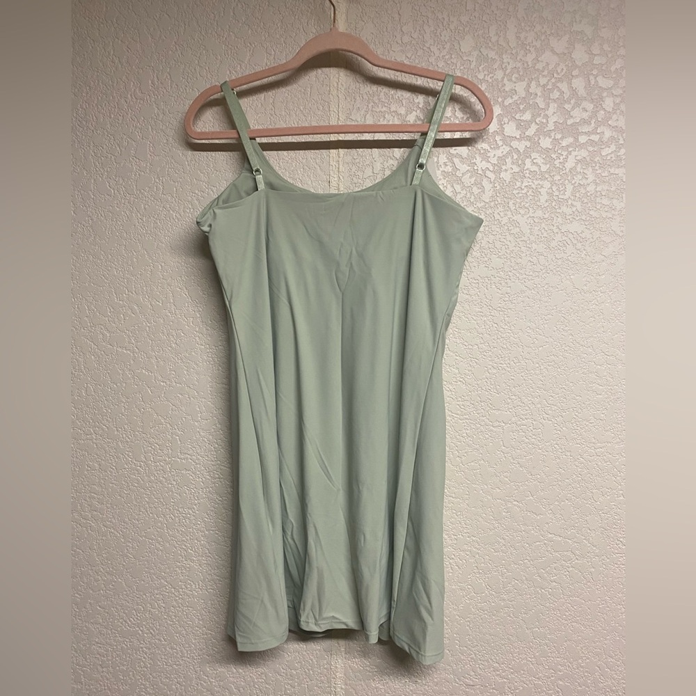Women's Light Green Tennis Dress with Built-in Bra - Picture 5 of 7